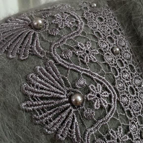 Vintage D&D Collection Super Soft Fuzzy Angora Cardigan Long Haired Sweater M/L - Picture 3 of 10